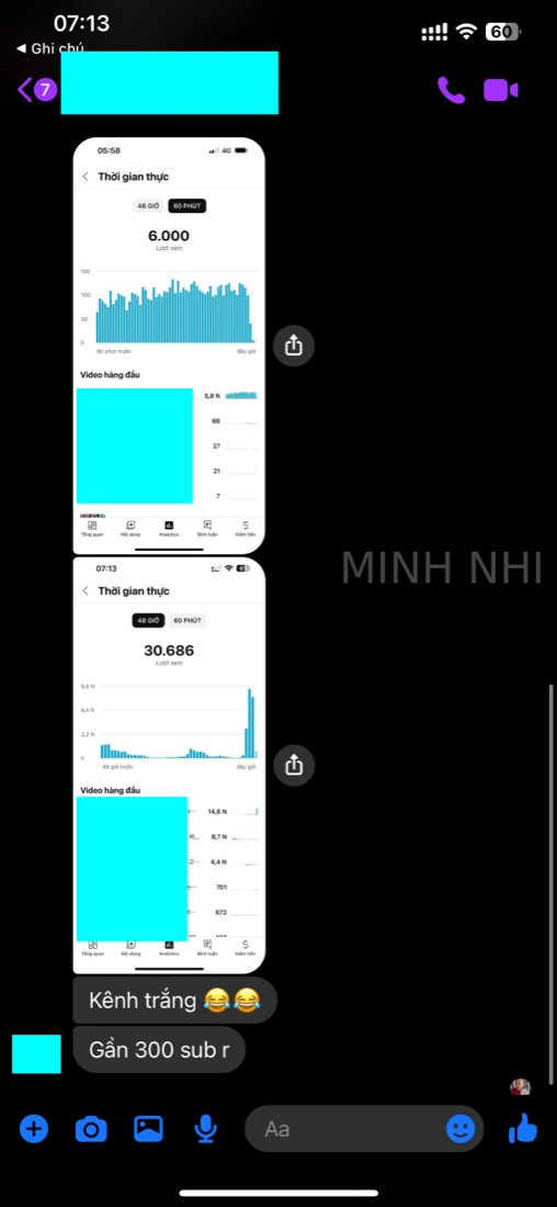 Tin nhắn & kết quả học viên khoá FYP gửi về Minh Nhi Academy
