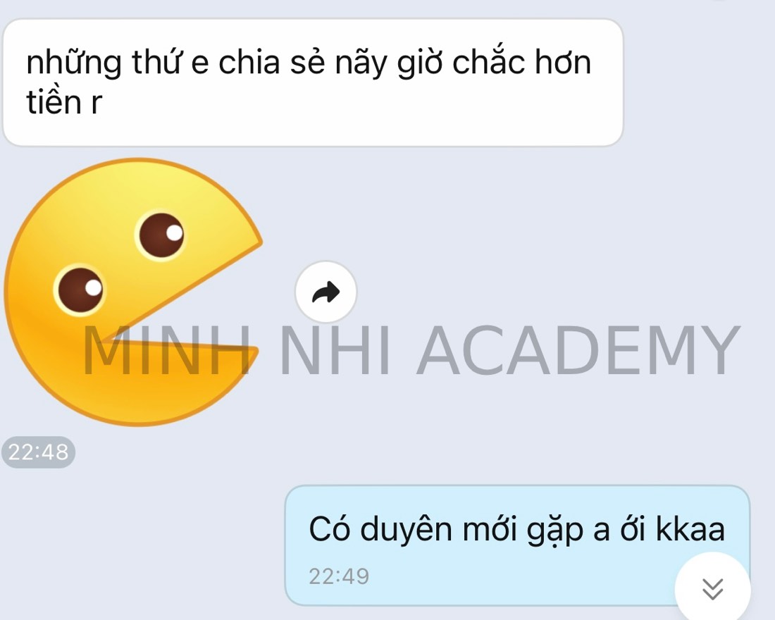 Tin nhắn & kết quả học viên khoá FYP gửi về Minh Nhi Academy