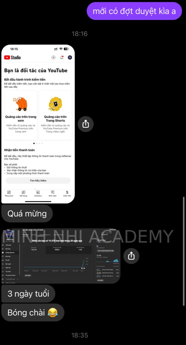Kết quả & feedback học viên khoá FYP gửi về Minh Nhi Academy
