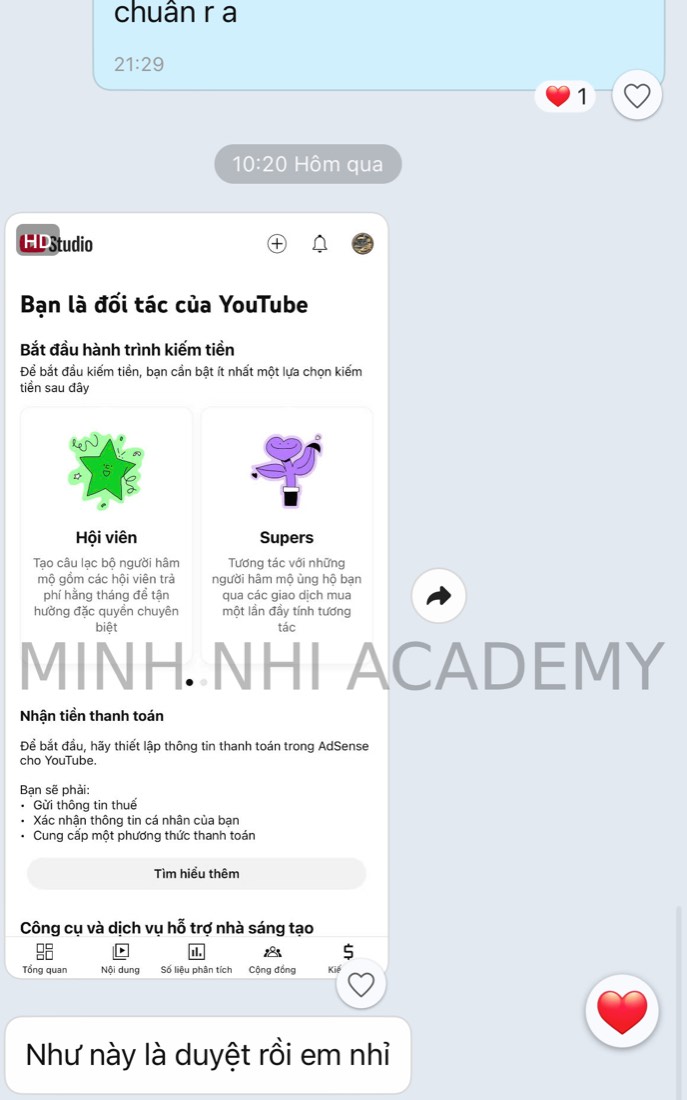 Kết quả & feedback học viên khoá FYP gửi về Minh Nhi Academy