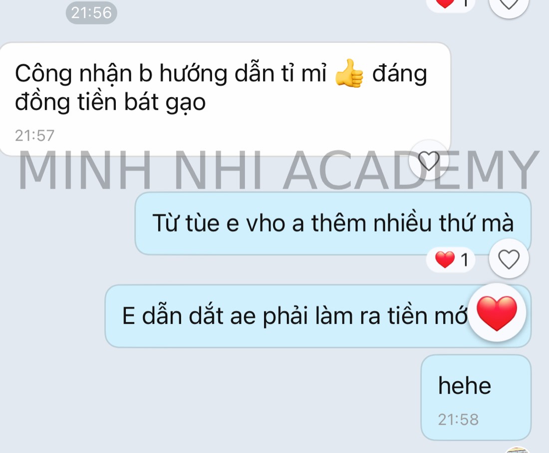 Kết quả & feedback học viên khoá FYP gửi về Minh Nhi Academy